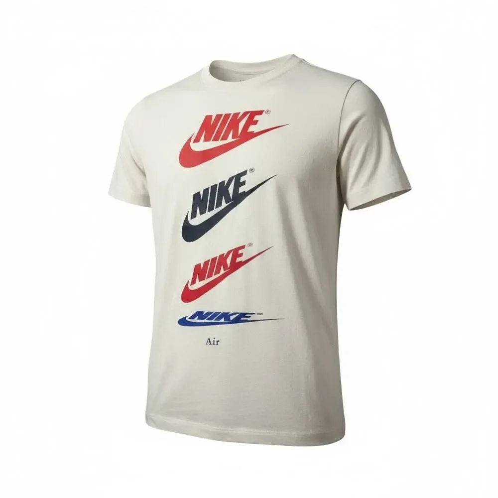 Nike White Logo Cotton T-Shirt - Youth Small